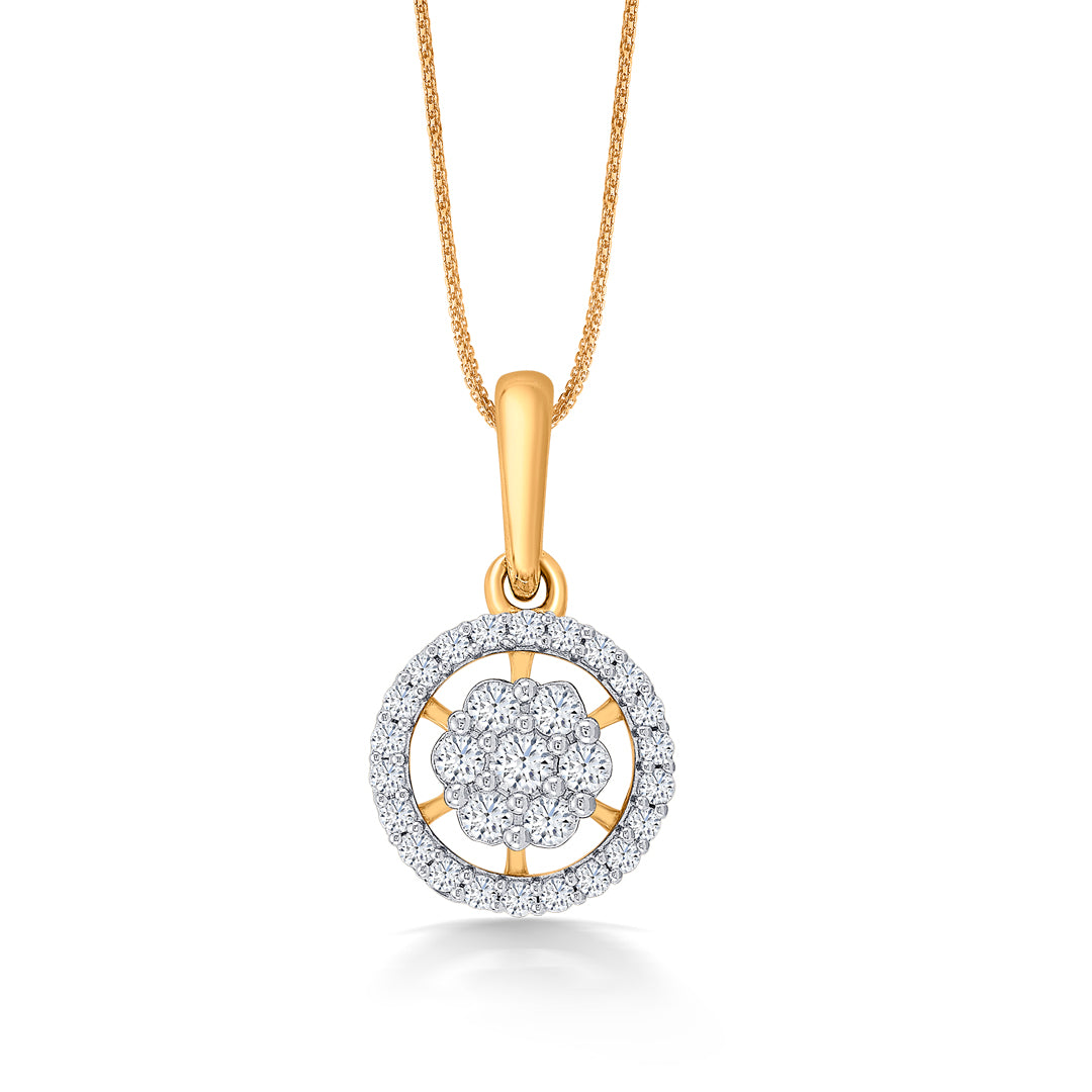 Sublime Circle Gold & Diamond Pendant for Women