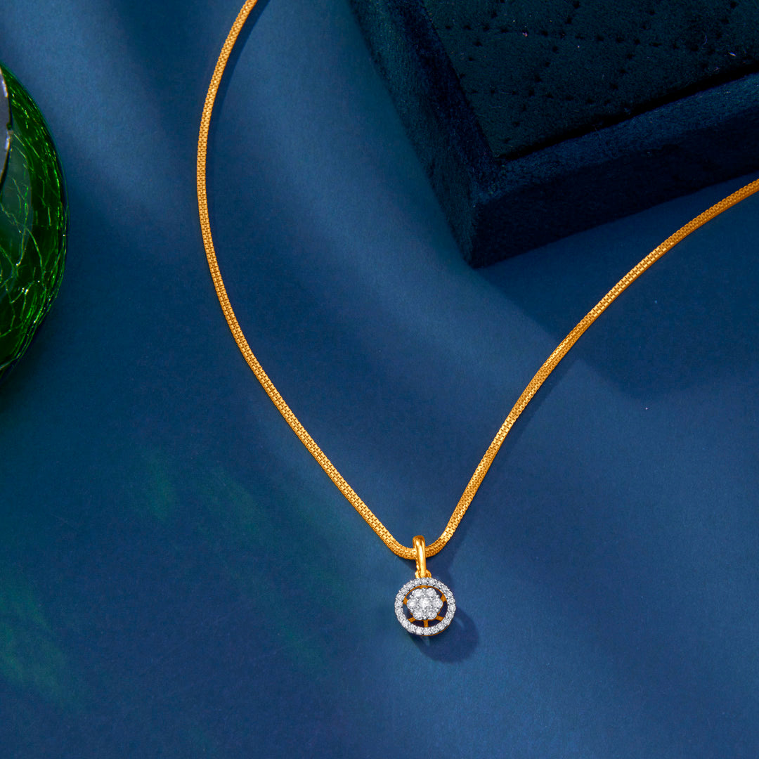 Sublime Circle Gold & Diamond Pendant for Women