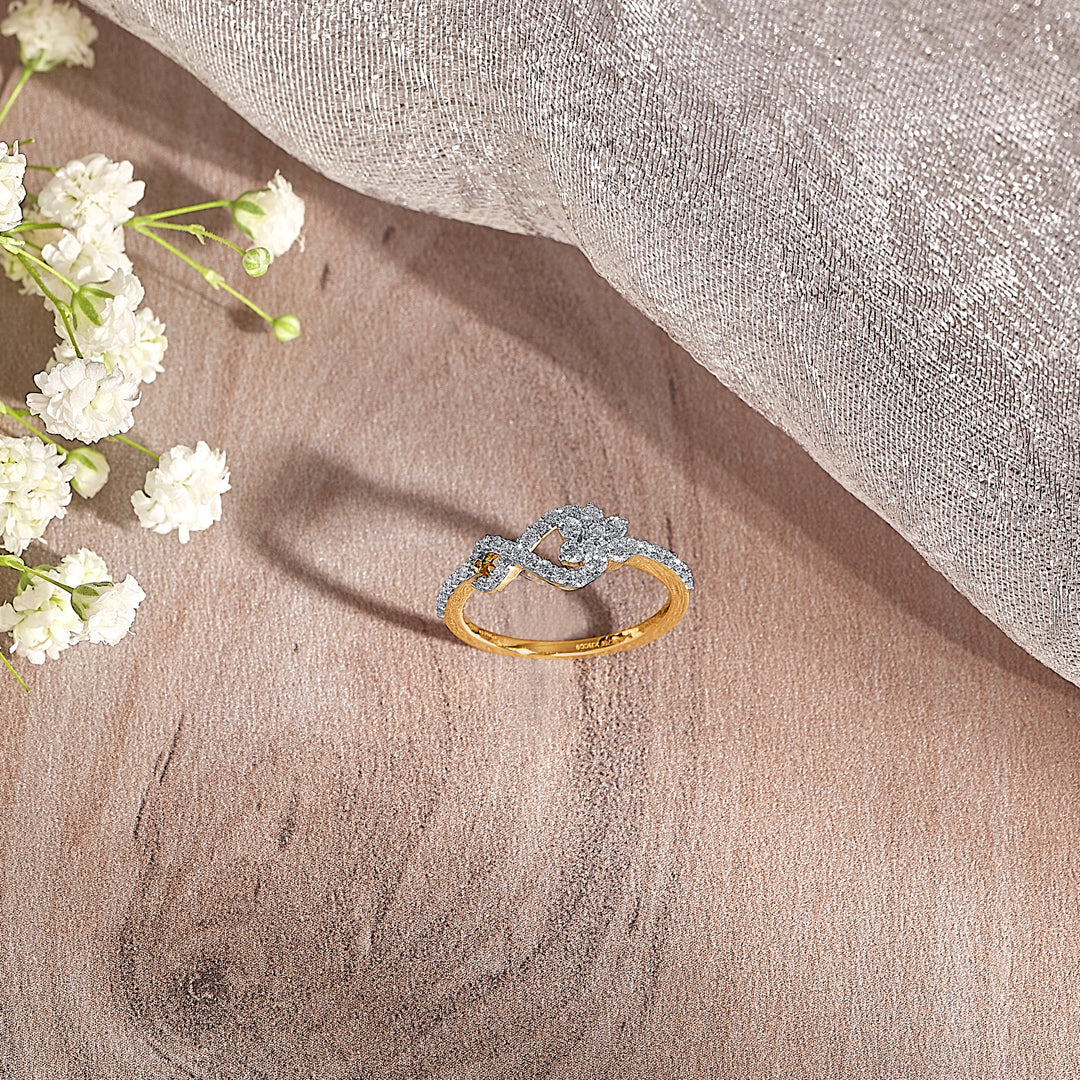 Infinity Gold & Diamond Casual Ring For Women
