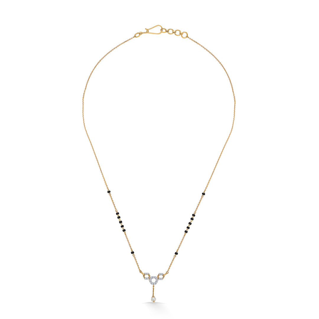 Minimal Gold & Diamond Modern Mangalsutra For Women