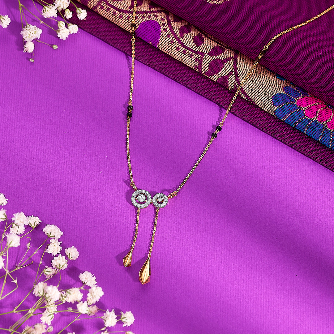 Classic Gold & Diamond Modern Mangalsutra For Women