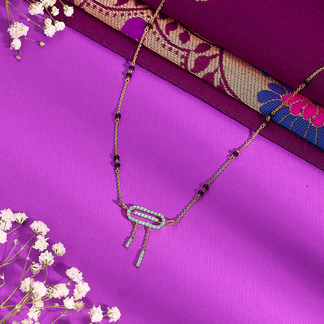 Celestial Gold & Diamond Modern Mangalsutra For Women