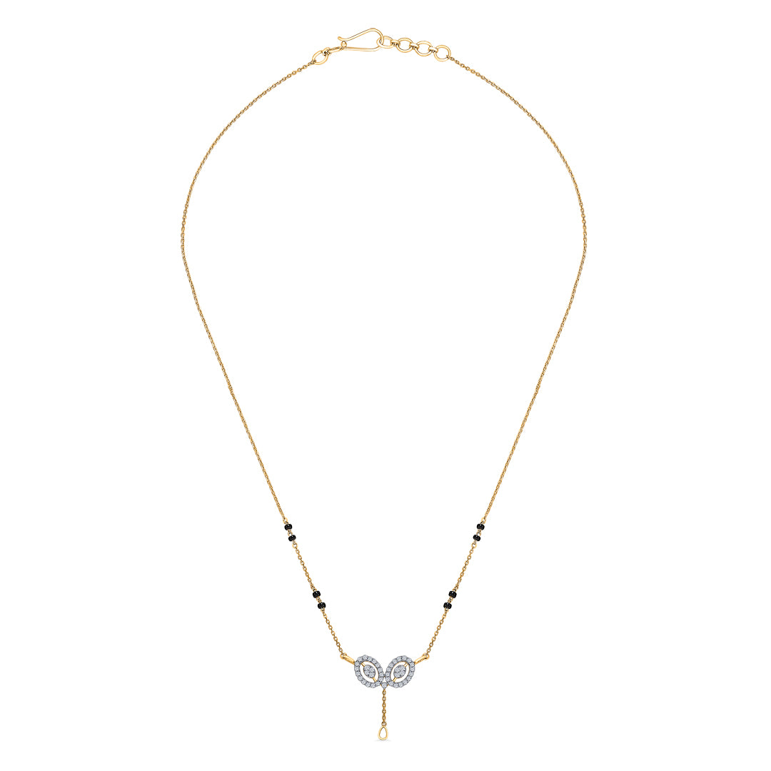 Auspicious Classic Gold & Diamond Modern Mangalsutra For Women