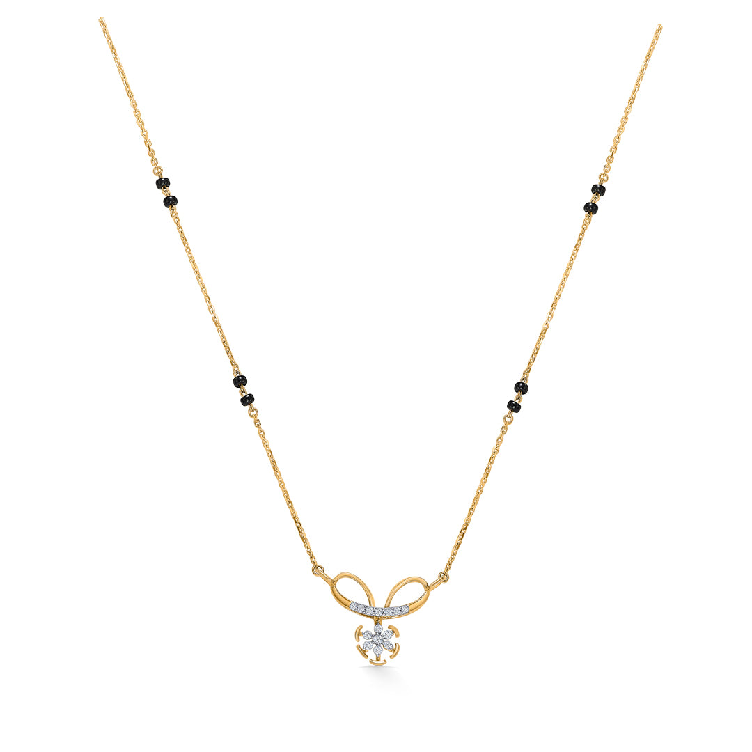 blossom bond gold & diamond modern mangalsutra
