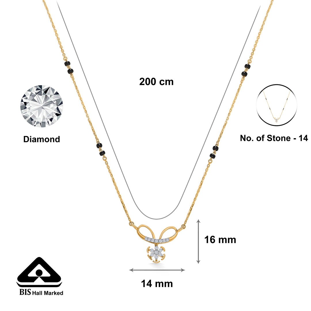 blossom bond gold & diamond modern mangalsutra