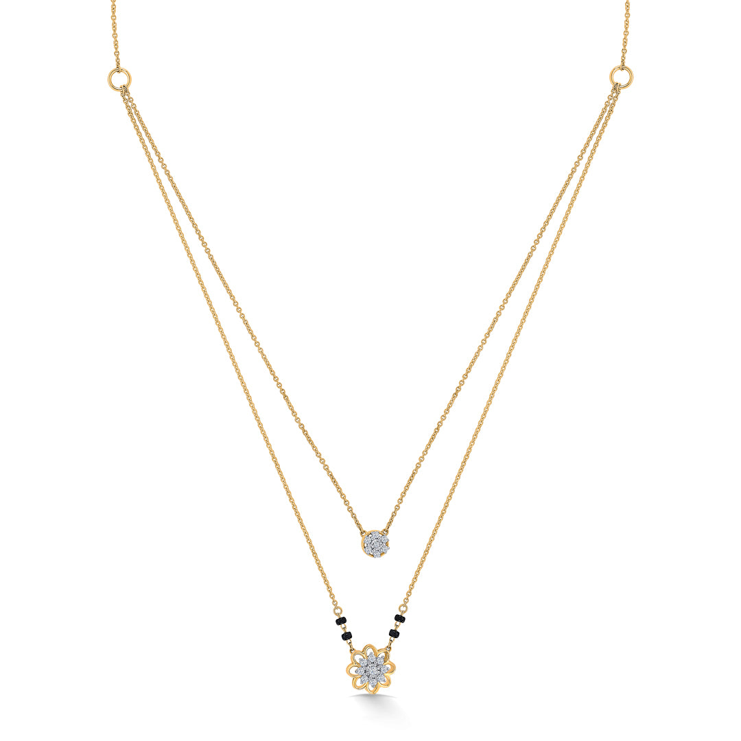 dainty bond gold & diamond modern mangalsutra for women