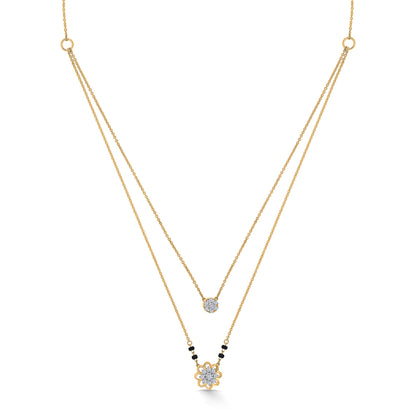 Dainty Bond Gold & Diamond Modern Mangalsutra for Women