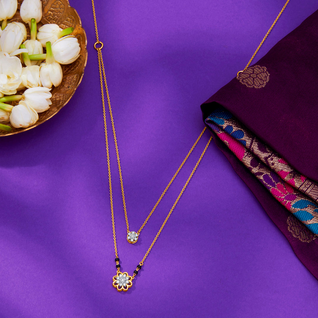 Dainty Bond Gold & Diamond Modern Mangalsutra for Women