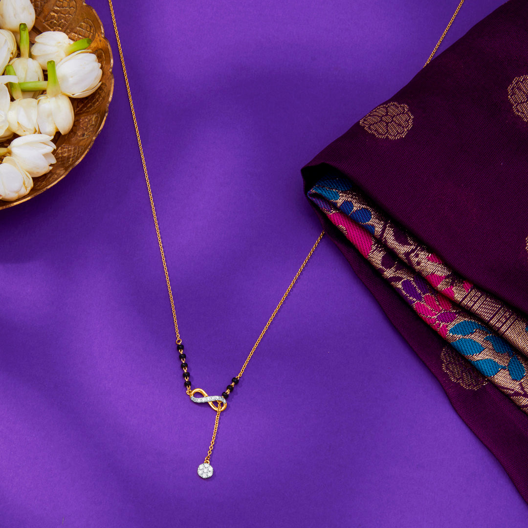 Infinity Glow Gold & Diamond Modern Mangalsutra for Women