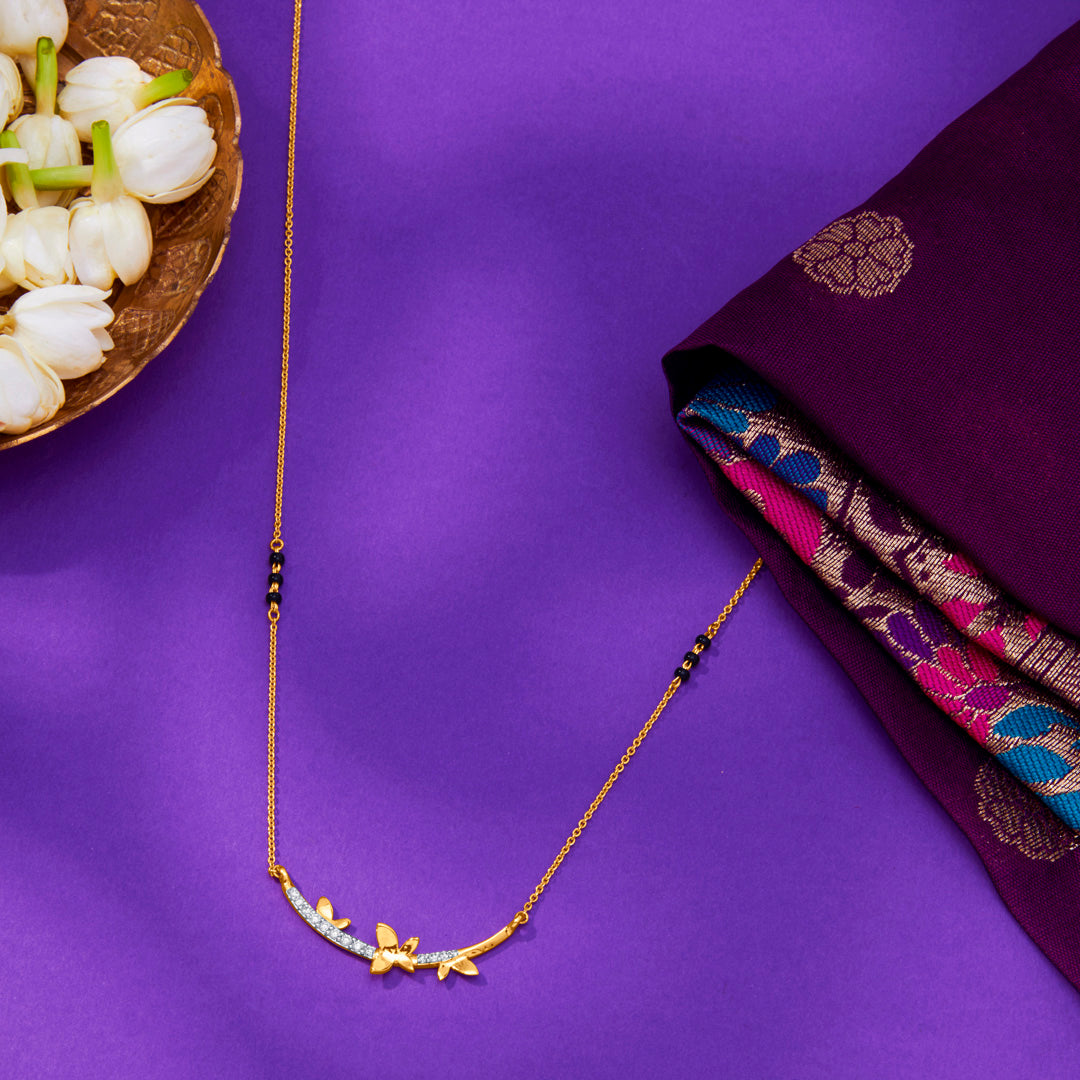 Arcane Beauty Gold & Diamond Modern Mangalsutra for Women