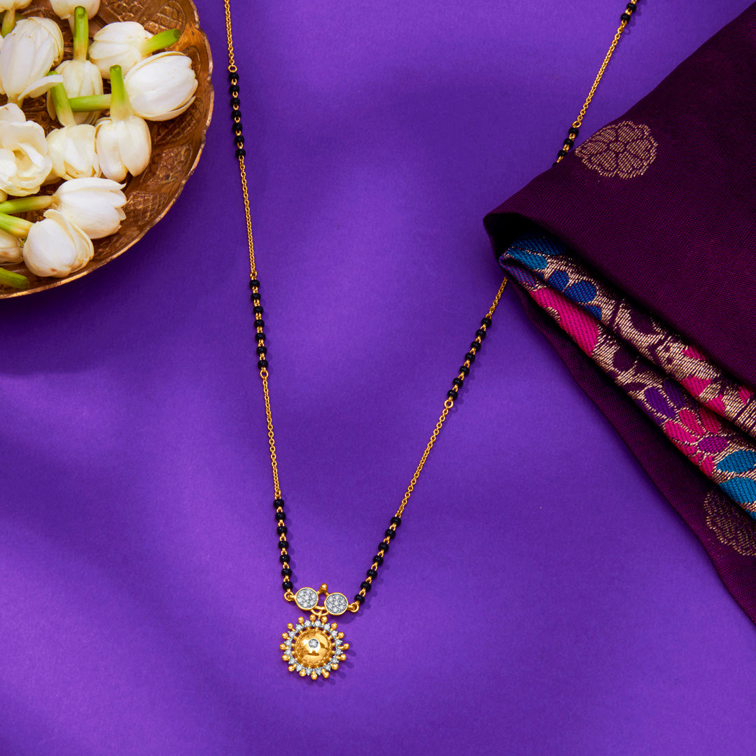 Sunbeam Sparkle Gold & Diamond Modern Mangalsutra for Women
