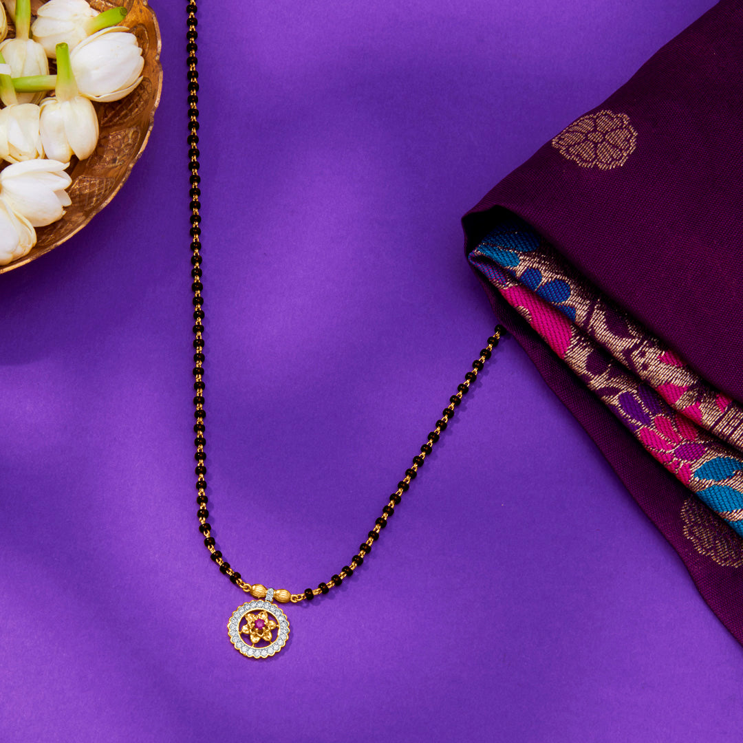Starlight Circle Gold & Diamond Modern Mangalsutra for Women