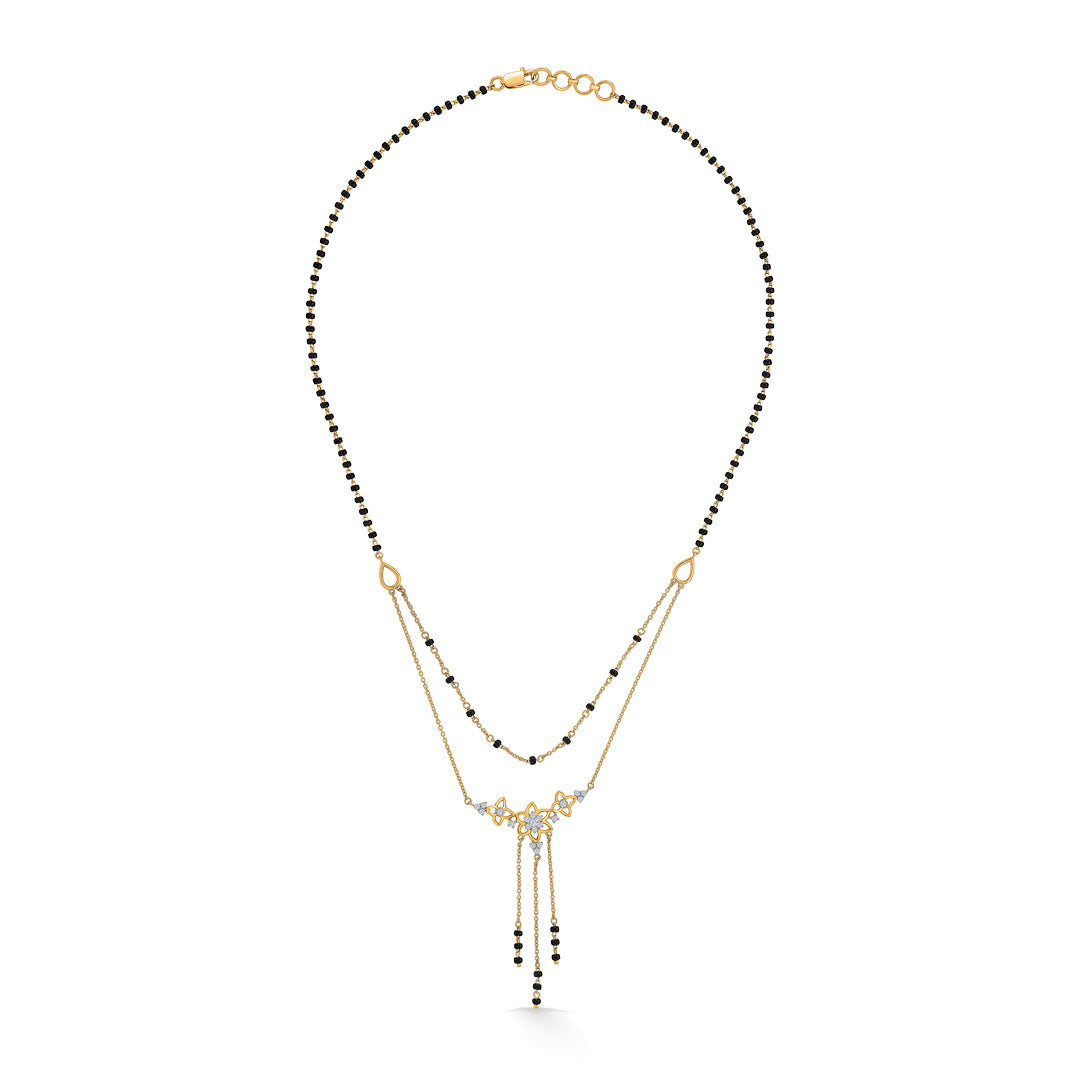 Trio Harmony Gold & Diamond Modern Mangalsutra for Women