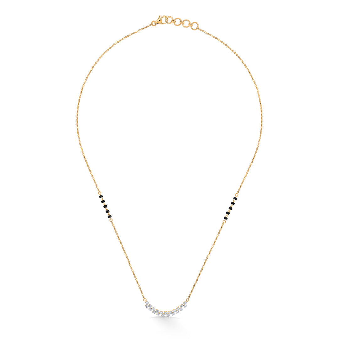 Classic Curve Gold & Diamond Modern Mangalsutra for Women