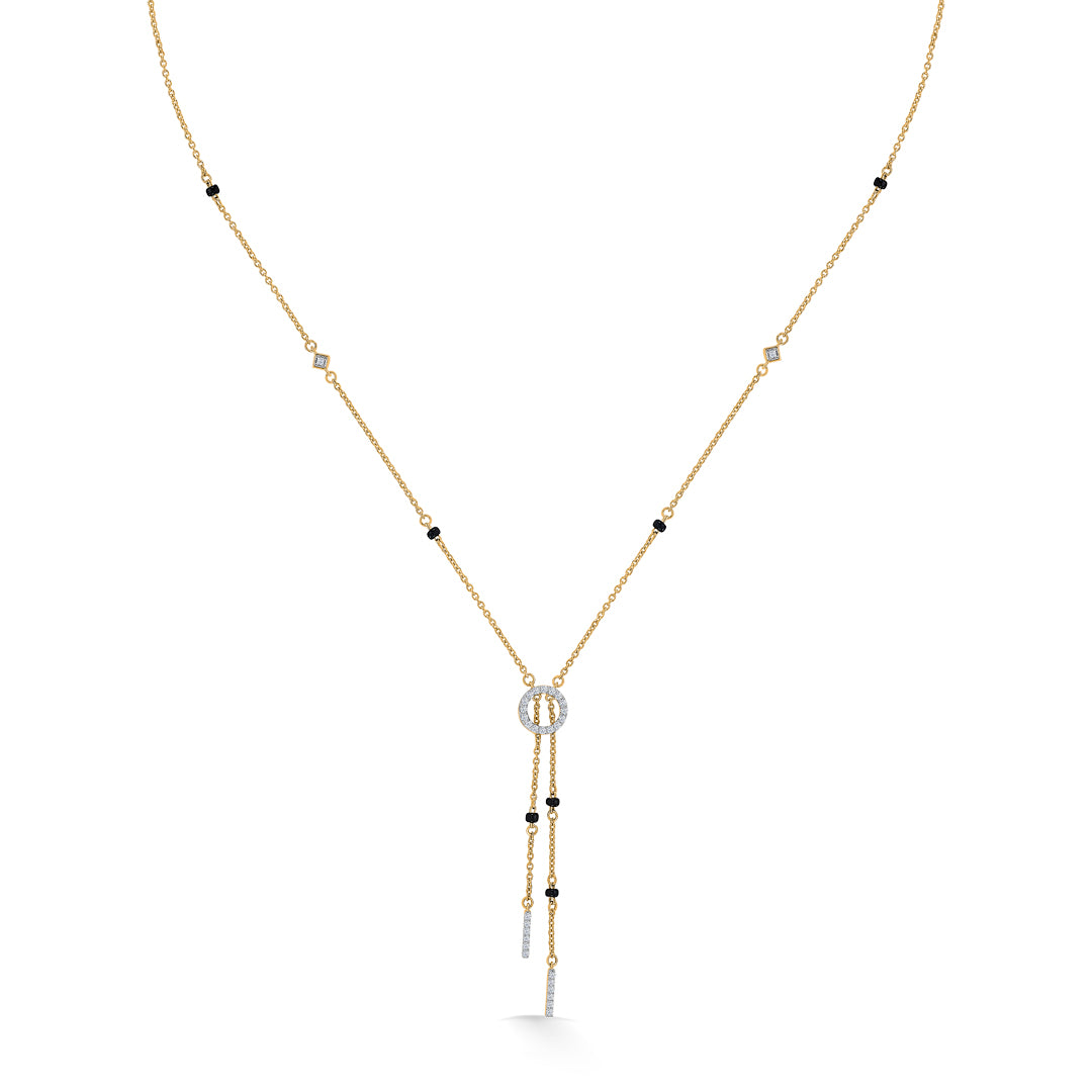 whimsical string gold & diamond modern mangalsutra for women