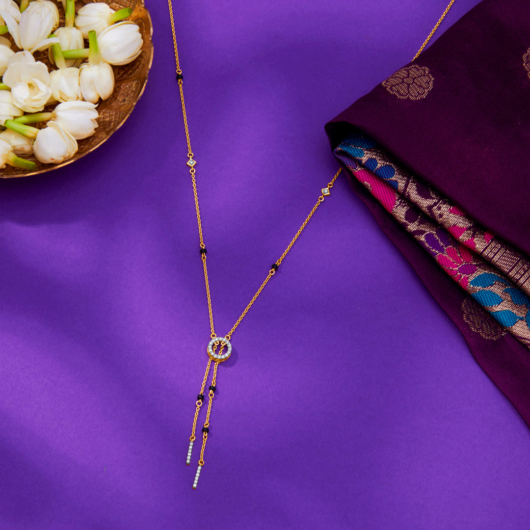 Whimsical String Gold & Diamond Modern Mangalsutra for Women