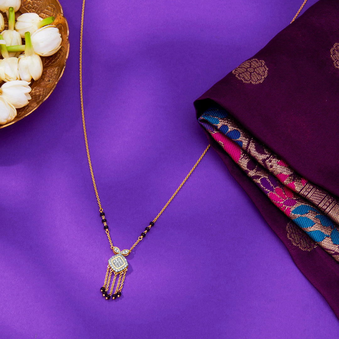 Amoura Charm Gold & Diamond Modern Mangalsutra for Women
