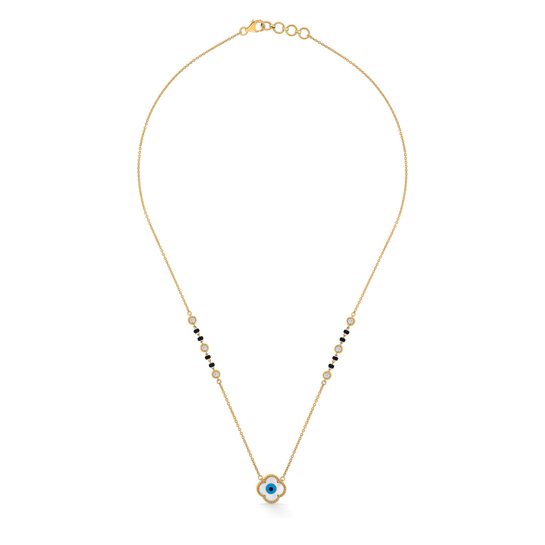 evil eye bliss gold & diamond modern mangalsutra for women