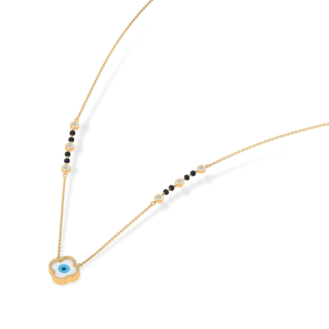 evil eye bliss gold & diamond modern mangalsutra for women