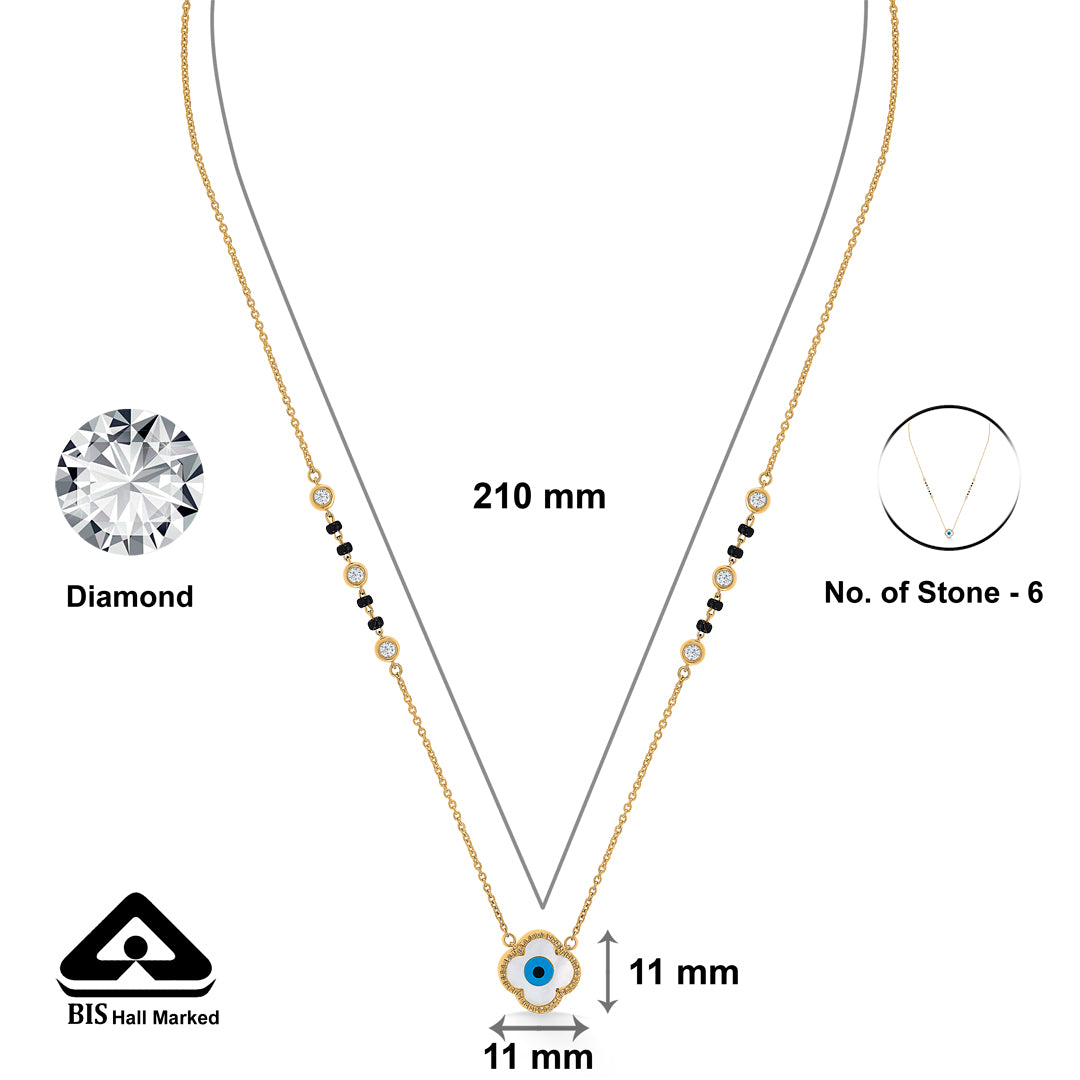evil eye bliss gold & diamond modern mangalsutra for women