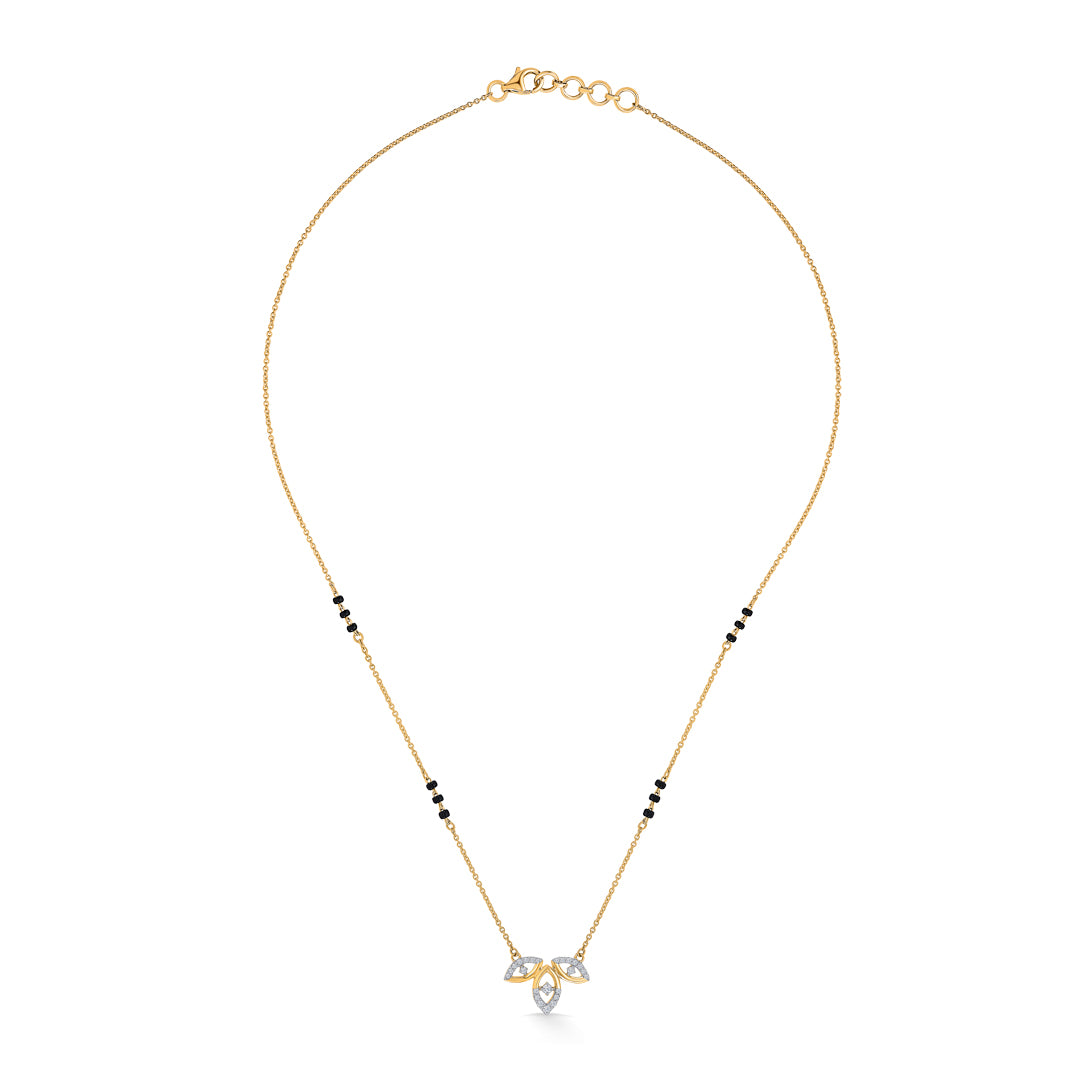 Leafy Allure Gold & Diamond Modern Mangalsutra for Women