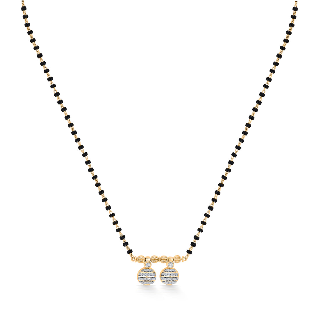 wati elegance gold & diamond modern mangalsutra for women