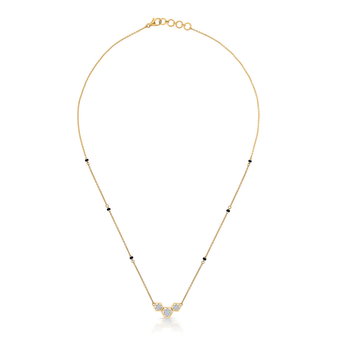 Modern Essenc Gold & Diamond Modern Mangalsutra for Women