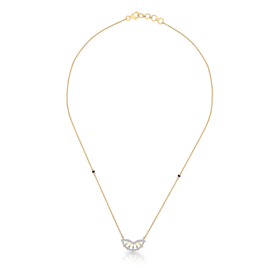 Crescent Delight Gold & Diamond Modern Mangalsutra for Women