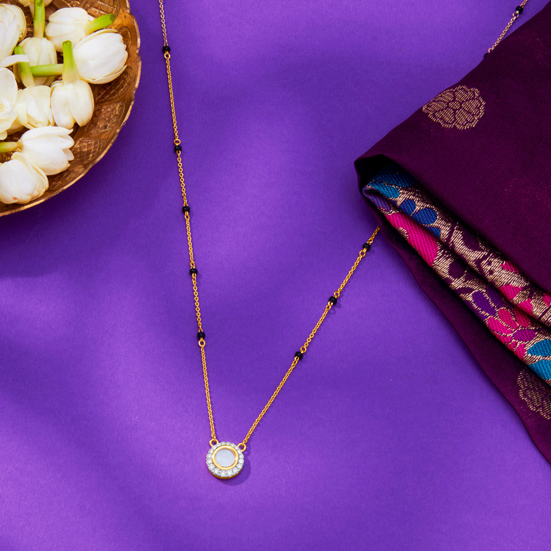 Flawless Orbit Gold & Diamond Modern Mangalsutra for Women