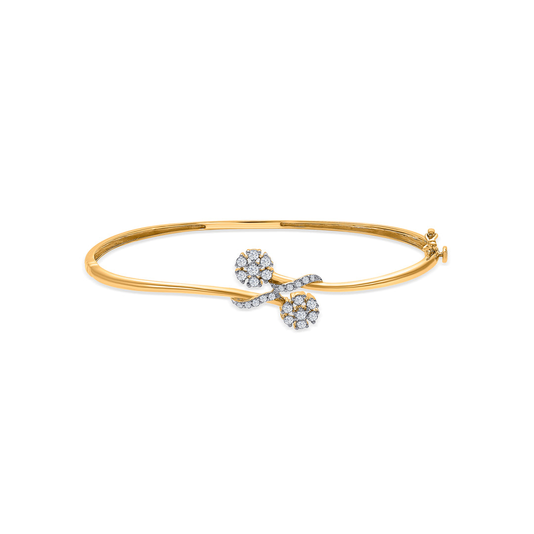 Wisteria Circle Gold & Diamond Bracelet For Women