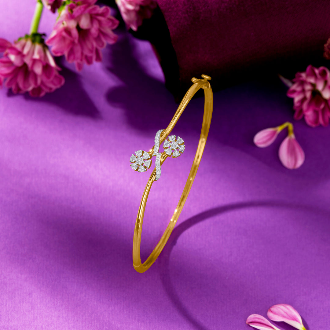 Wisteria Circle Gold & Diamond Bracelet For Women