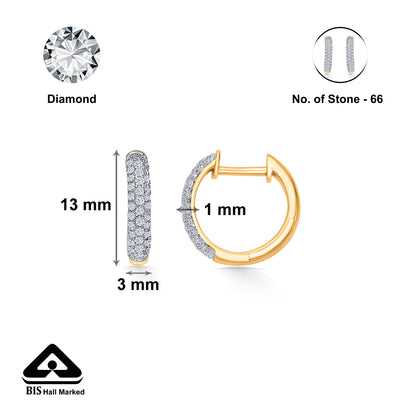 Periphery Gold & Diamond Hoops & Huggies Earring For Women