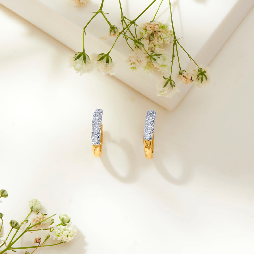 Periphery Gold & Diamond Hoops & Huggies Earring For Women