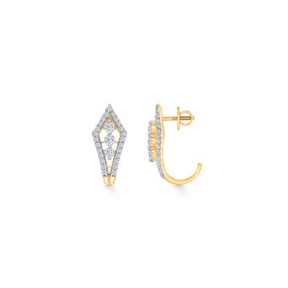 Crystal Quill Gold & Diamond Hoops & Huggies Earring
