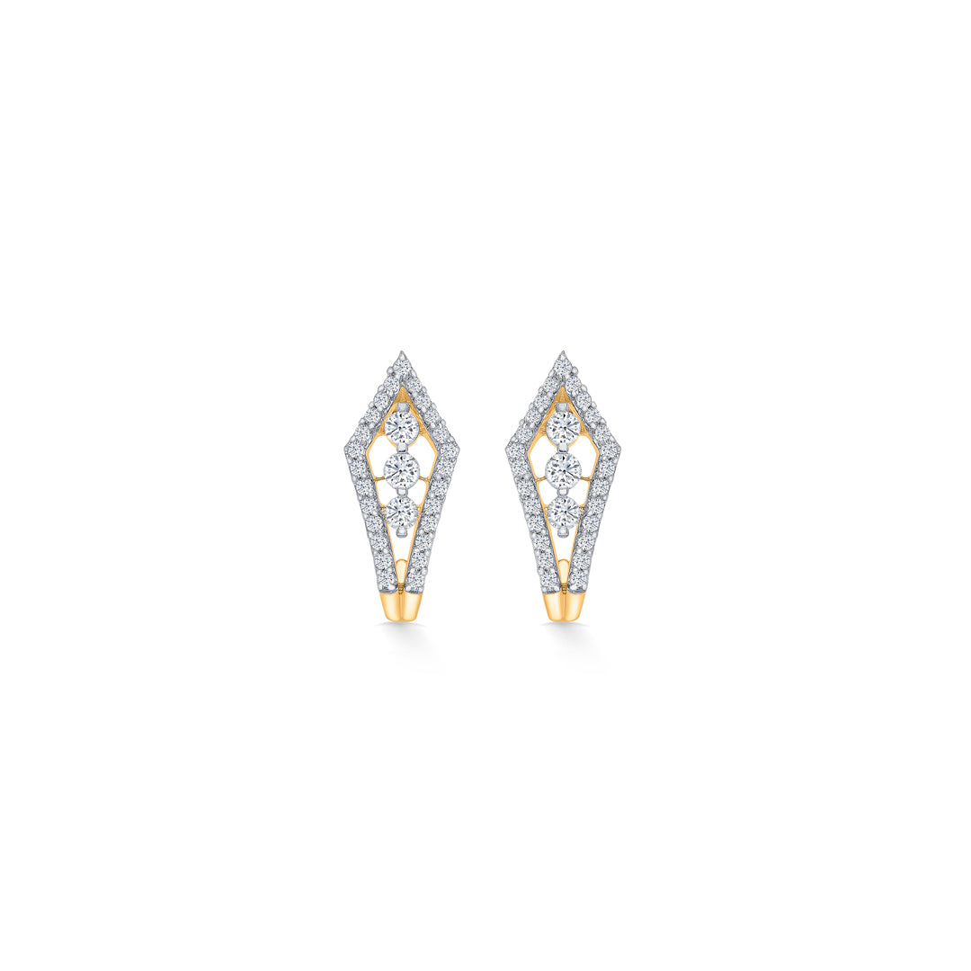 Crystal Quill Gold & Diamond Hoops & Huggies Earring