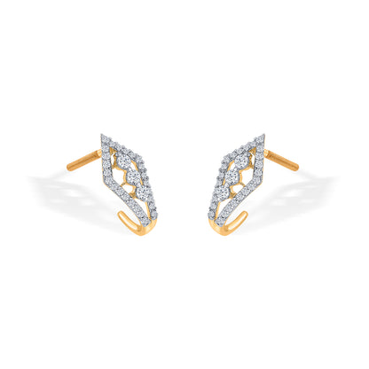Crystal Quill Gold & Diamond Hoops & Huggies Earring