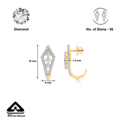 Crystal Quill Gold & Diamond Hoops & Huggies Earring