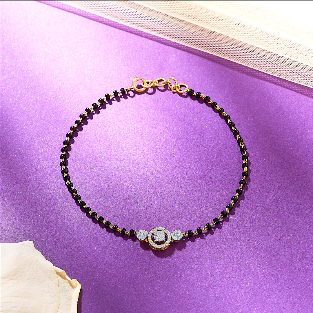 Spheric Yellow Gold & Diamond Flexible Ladies Bracelet