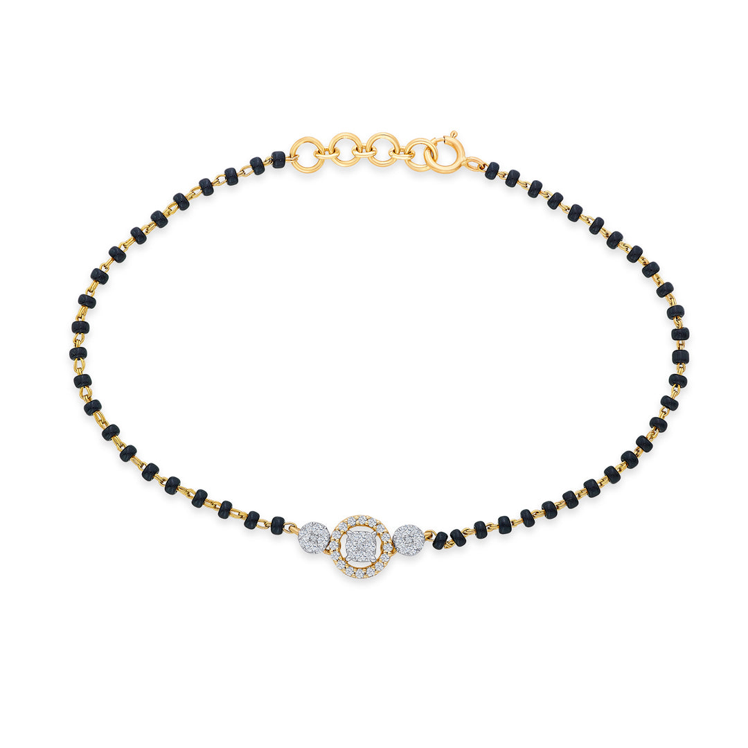 Spheric Yellow Gold & Diamond Flexible Ladies Bracelet