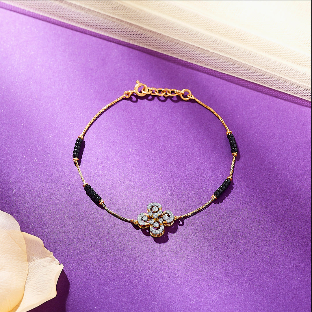 Epitomie Yellow Gold & Diamond Flexible Ladies Bracelet