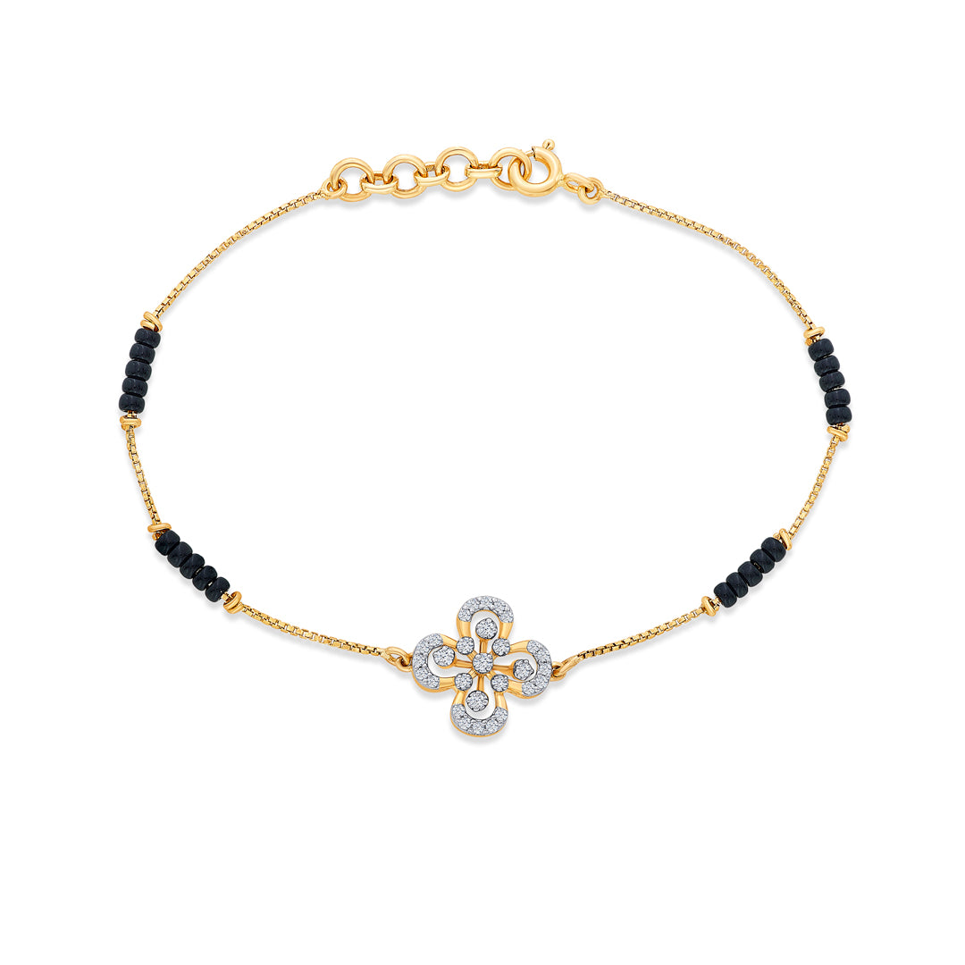 Epitomie Yellow Gold & Diamond Flexible Ladies Bracelet