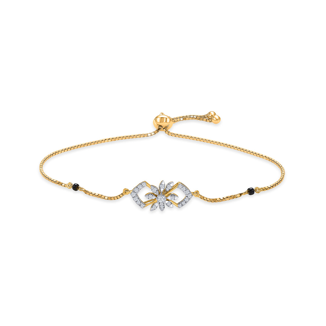 Modern Sweep Gold & Diamond Bracelet For Women