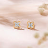 Tetra Yellow Gold & Diamond Stud Earring For Women