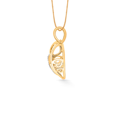 Glistening Heart Classic Gold and Diamond Pendant for Woman