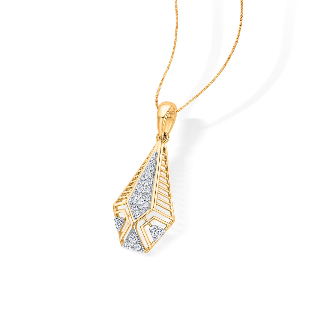 celestial apex classic gold and dia pendant for woman