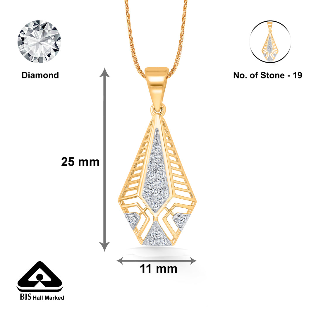 celestial apex classic gold and dia pendant for woman