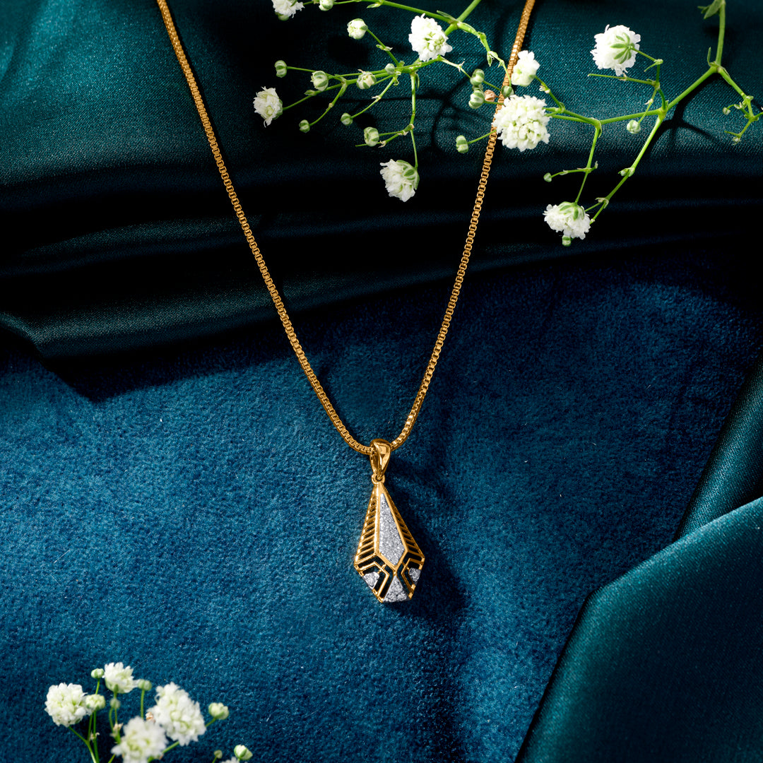 Celestial Apex Classic Gold and Diamond Pendant for Women