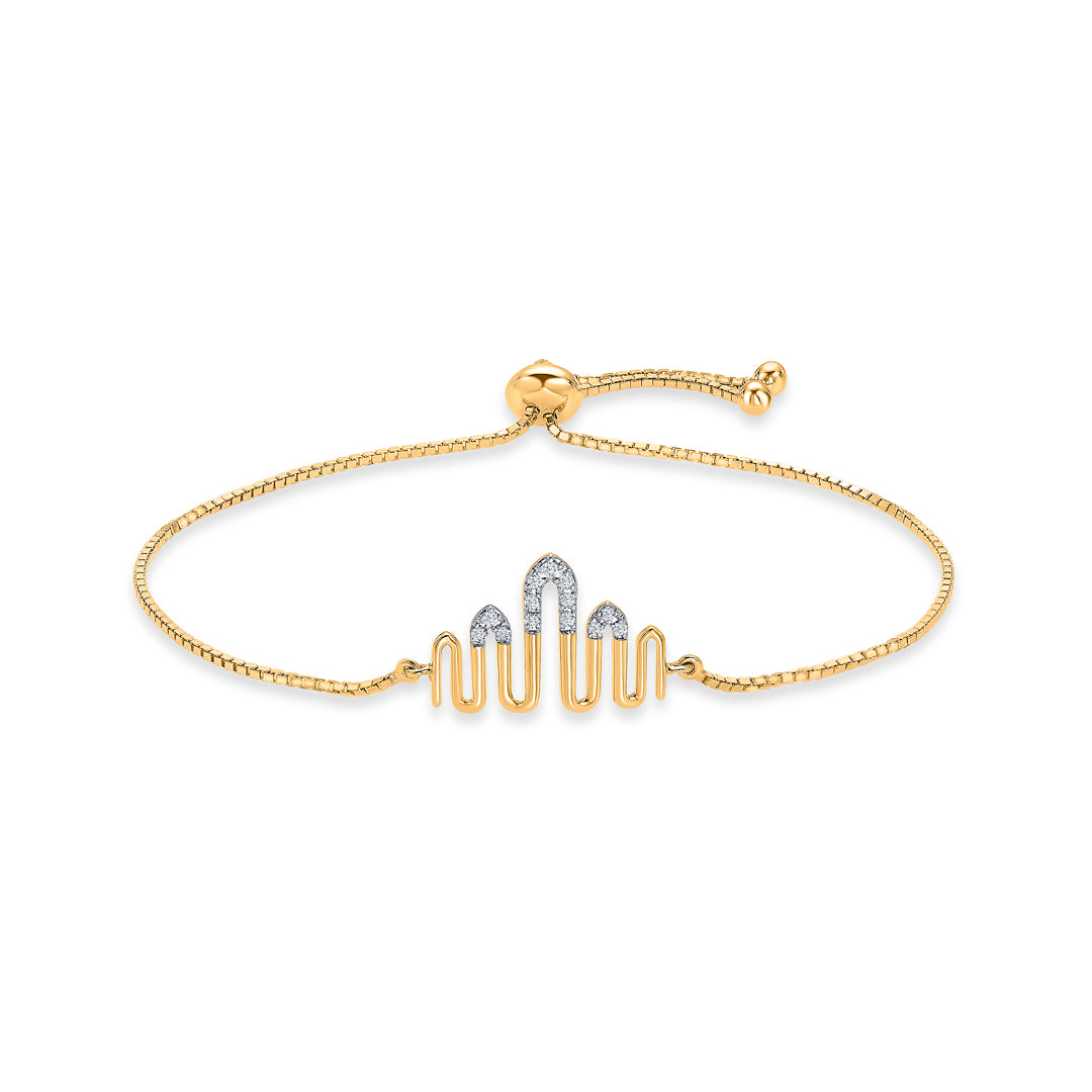 Minimal Arc Gold & Diamond Bracelet For Women