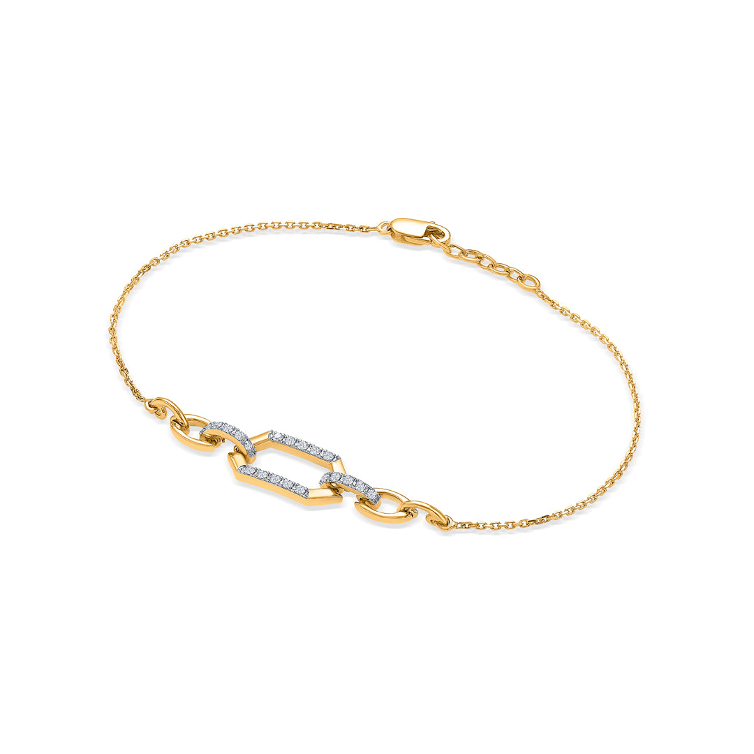 chain light gold & diamond bracelet