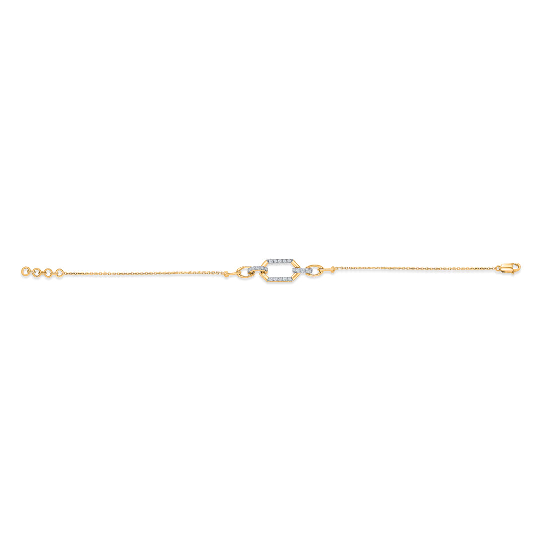 chain light gold & diamond bracelet